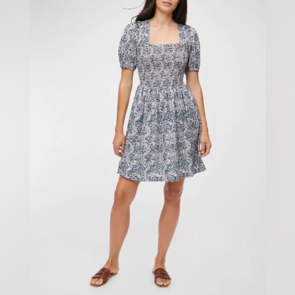 Michael Stars Jude Puff-Sleeve Mini Floral Dress Size M‎